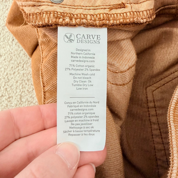 Carve Designs Mustard Organic Cotton Blend Corduroy Frayed Hem Pants Size 6 - Picture 8 of 11